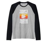 Todays Forecast 100 Chance of Crossword Puzzles Raglan Baseball Tee