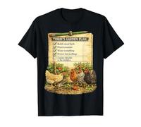 Today's Garden Plan Funny Backyard Chicken Gardener Checklis Value Graphic T-Shirt, Men, Black, L