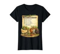 Today's Garden Plan Funny Backyard Chicken Gardener Checklis Value Graphic T-Shirt, Women, Black, S