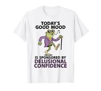Today's Good Mood - Delusional Confidence Funny Retro Frog T-Shirt