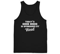 Today's Good Mood is Sponsored by Weed Mens Ladies Womens Unisex Vest Tank Top-Medium-Black
