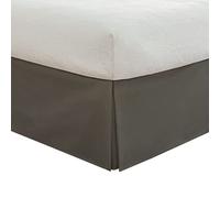 TODAY'S HOME Classic Tailored Bed Skirt Dust Ruffle, Microfiber, 14" Drop Length, Queen, Grey