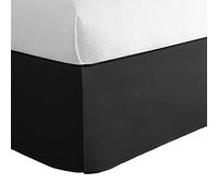 TODAY'S HOME Home Classic Tailored Bed Skirt Dust Ruffle, Cotton Blend Design, 14" Drop Length, Twin, Black TOH24914BLAC01