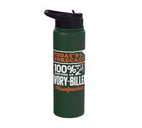 Todays Ivory Billed Woodpecker Birdwatching Birdwatcher Stainless Steel Insulated Water Bottle