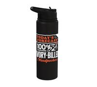 Todays Ivory Billed Woodpecker Birdwatching Birdwatcher Stainless Steel Insulated Water Bottle