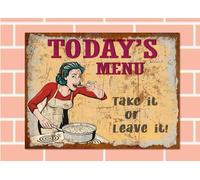 TODAYS MENU Retro Metal Sign Man Cave Bar Pub Cafe Kitchen Funny Plaque Party Vintage Gift