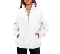 Todays Offers Special Deals Cocila Cotton Sweatshirt Womens Oversized Hoodies Quarter Zip Sweatshirts 2023 Fall Outfits Winter Clothes With Pockets Ladies Cashmere Jumper F Under 5 Pounds Clearance