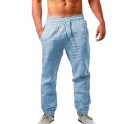 Todays Offers Special Deals Cocila Mens Cotton and Linen Pants Casual Solid Color Comfortable Drawstring Summer Plus Size Loose Trousers Breathable and Comfortable Beach P Warehouse Deals Clearance