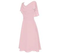 todays offers special deals prime deals Summer Dresses for Women Uk Plus Size Fashion Chiffon Solid Color Maxi Dress Elegant Pleated Crew Neck Wedding Gown Dress ladies summer dresses