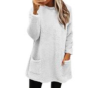 Todays offers Special Deals Prime Deals Winter Jumpers for Women UK Womens Winter Warm Sweater Winter Coat Thickening Plus Size Coat Jacket Casual Plus Size Ladies Presents for Christmas (White, XL)