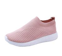 Todays Offers Special Deals Slip on Running Shoes Wide Fitting Walking Trainers for Women UK Arch Support Sneakers Breathable Mesh Cutout Flat Trainers Lightweight Returns Pallet Clearance Pink