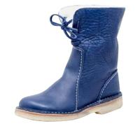 Todays Offers Special Deals Snow Boots Women Women's Flat Heel High Top Warm Winter Boots Mouth Round Head Mid Sleeve Faux Snow Boots Female Wide Christmass Clearance (Blue, 5.5)