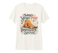 Today's Yoga Pose is Downward Spiral Highland Cow Humor Premium T-Shirt