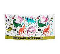Todd Linens Kid’s Beach Towel Plush, Ultra Soft, Super Absorbent Cotton | Large 75 x 150 CM Cotton | Bright, Colourful, Outdoor Use | Boys and Girls (Dino Roar)