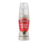 TODD PRESTIGE LIQUID SHOE POLISH NEUTRAL with Carnauba Wax | Instant Shine and Protect for Shoes, Boots, Bags | 75ml Bottle with Sponge