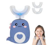 Toddla U-Shaped 360º Ultrasonic Toothbrush, Dinobrush 360 Kids Ultrasonic Toothbrush with Silicone Bristles, Rechargeable Waterproof Electric Toothbrush for Kids (Purple（2-6 Age）)