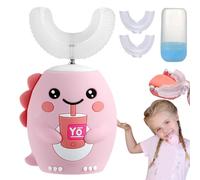 Toddla U-Shaped 360º Ultrasonic Toothbrush, U Shaped Toothbrush 2-6/6-12 Years, Dinosaur Toothbrush Kids, Whole Mouth Cleaning, Soft Silicone, Brushing Takes Just 60s, Kid-Friendly Design (6-12,D)