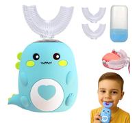 Toddla U-Shaped 360º Ultrasonic Toothbrush, U Shaped Toothbrush 2-6/6-12 Years, Dinosaur Toothbrush Kids, Whole Mouth Cleaning, Soft Silicone, Brushing Takes Just 60s, Kid-Friendly Design (6-12,B)