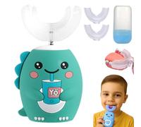 Toddla U-Shaped 360º Ultrasonic Toothbrush, U Shaped Toothbrush 2-6/6-12 Years, Dinosaur Toothbrush Kids, Whole Mouth Cleaning, Soft Silicone, Brushing Takes Just 60s, Kid-Friendly Design (6-12,F)