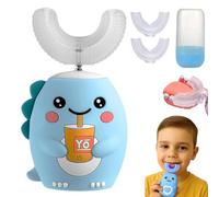 Toddla U-Shaped 360º Ultrasonic Toothbrush, U Shaped Toothbrush 2-6/6-12 Years, Dinosaur Toothbrush Kids, Whole Mouth Cleaning, Soft Silicone, Brushing Takes Just 60s, Kid-Friendly Design (6-12,E)