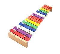 Toddler 15 Tone Xylophone, Metal Colorful Wooden Xylophone Kids Hand Knock Piano for Early Education