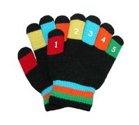 Toddler 2-4T Knit Stretch Counting Gloves, Black