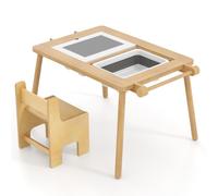 Toddler Activity Table 2-Piece Sensory Table And Chair Set Gymax Khaki One Size