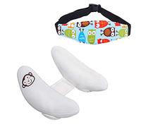 Toddler Adjustable Neck Support Pillow & Safety Head Support Band for Car Seat, Baby Child Infant Head Neck Protection, Blue Owl