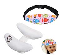Toddler Adjustable Neck Support Pillow & Safety Head Support Band for Car Seat, Baby Child Infant Head Neck Protection, Pink Owl