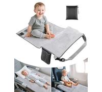 Toddler Airplane Bed, Air Baby Travel Essentials for Flying, Portable Kids Seat Extender Travel Bed, Airplane Must Haves for Toddlers, Comfortable Long Flight Essentials, Grey