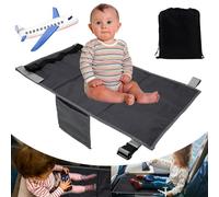 Toddler Airplane Bed, Kids Airplane Seat Extender Aeroplane Bed for Toddlers Portable Airplane Foot Hammock Kids Travel Bed Airplane Travel Essentials to Lie Down on Plane Toddler Airplane (Black)