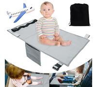 Toddler Airplane Bed, Kids Airplane Seat Extender Aeroplane Bed for Toddlers Portable Airplane Foot Hammock Kids Travel Bed Airplane Travel Essentials to Lie Down on Plane Toddler Airplane (Grey)