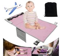 Toddler Airplane Bed, Kids Airplane Seat Extender Aeroplane Bed for Toddlers Portable Airplane Foot Hammock Kids Travel Bed Airplane Travel Essentials to Lie Down on Plane Toddler Airplane (Pink)