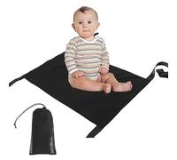 Toddler Airplane Travel Bed, Extender Airplane Footrest for Kids, Portable Foldable Kids Travel Bed, Airplane Foot Hammock Travel Essentials for Kids Toddlers(Black)