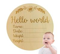 Toddler Announcement Sign - Wooden Birth Name Date Recording Sign,Parents Souvenir Capturing The Child Moment Novelty Keepsake for Nursery, Study Room
