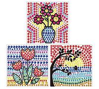 Toddler Arts and Crafts 2 Years 5D Art Stickers and Suncatchers DIY Pasted Painting Dots Stickers for Kids Gift Big Gem Window Kit 3 Pack Arts and Crafts for Kids Ages 8-12 Boys Drawing (B, O