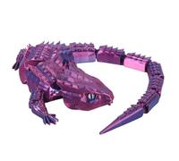 Toddler Arts And Crafts Storage 5 Inch 3D Printed Animal Toys Collection | Articulated Dinosaur Elephant & Models With Movable Joints | Filament Learning Desk | Classroom Arts And Crafts (Purple, A)
