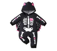 Toddler Baby Bat Cosplay Costumes, Halloween Baby Costume Unisex Skeleton Jumpsuit Pajama for Babies Halloween Costumes 12-18 Months Outfits Skeleton |