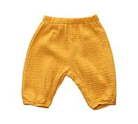 Toddler Baby Boy Girl Cotton Linen Harem Pants Elastic Basic Joggers Pants Long Bloomers Infant Summer Fall Clothes Casual Joggers Boys Baby (Yellow, 2-3 Years)