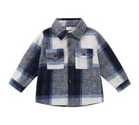 Toddler Baby Boys Girls Jacket Coat Long Sleeve Plaid Thicked Flannel Button-down Shirts Little Kids Fall Winter Dress Clothes 1-5 Years
