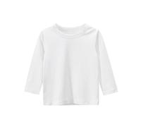 Toddler Baby Boys Girls Long Sleeve Crewneck Basic Layering T-Shirts Soft Cotton Shirts Plain Toddler Boy Fall Clothes Casual Underwear Tops (White, 2-3 Years)
