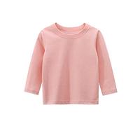 Toddler Baby Boys Girls Long Sleeve Crewneck Basic Layering T-Shirts Soft Cotton Shirts Plain Toddler Boy Fall Clothes Casual Underwear Tops (Pink, 1-2 Years)