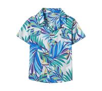 Toddler Baby Boys Hawaiian Shirt Kids Short Sleeve Button Down T Shirts Boy Tropical Casual Tops Summer Beach Clothes Baby Boy Outfits (G, 9-12 Months)