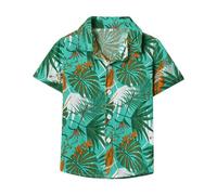 Toddler Baby Boys Hawaiian Shirt Kids Short Sleeve Button Down T Shirts Boy Tropical Casual Tops Summer Beach Clothes Baby Boy Outfits (J, 12-18 Months)