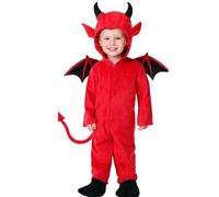 Toddler Baby Devil tume Red Halloween Jumpsuits with Shoes Cute Devil Clothes Kids Dress Up Part tume (Red, 6-7 Years)