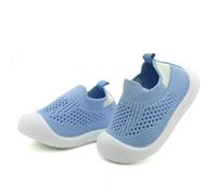 Toddler Baby First Walking Shoes Non-Skid Infant Sneakers Breathable Knitted Mesh Boy & Girls Tennis Shoes Slip-on Soft Sole Indoor Floor Slippers A Blue