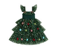 Toddler Baby Girl Christmas Tutu Dress Star Sequin Layered Tulle Dress Xmas Tree Princess Birthday Holiday Party Cake Smash Gift Photography (Christmas Star Ball Green, 4-5 Years)