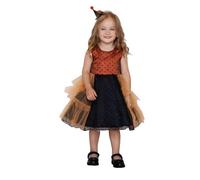 Toddler Baby Girl Halloween Dress Autumn Mini Dot Print Sleeveless Round Neck Tulle Patchwork A-Line Gown For Infant Girls Halloween Fancy Dress Up Carnival Costume（6-18M）