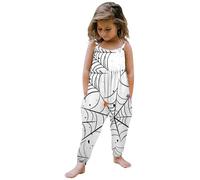Toddler Baby Girl Halloween Prints Jumpsuit Sleeveless Romper Outfits Pants Clothes Pumpkin Costume 0-3 (Light Gray, 4-5 Years)