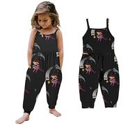 Toddler Baby Girl Halloween Prints Jumpsuit Sleeveless Romper Outfits Pants Clothes Pumpkin Costumes for Boys Girls (Black, 3-4 Years)